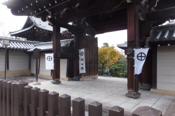 大雲院の入口に島津の旗が掲げられました。